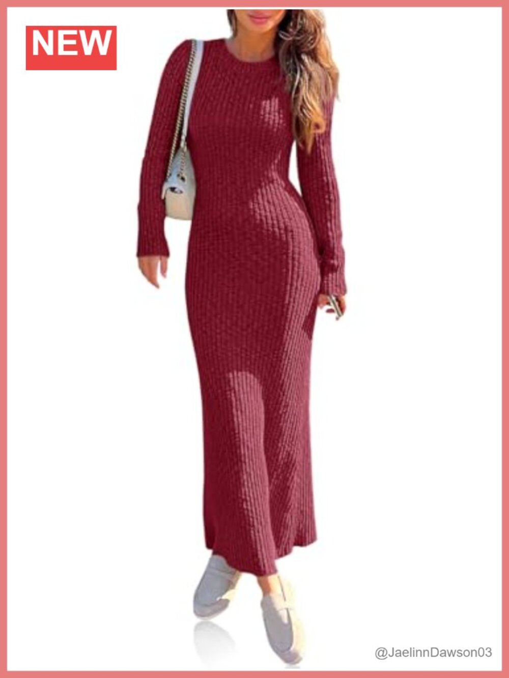 Womens Sweater Dress Long Sleeve Ribbed Knit Fall Maxi Bodycon